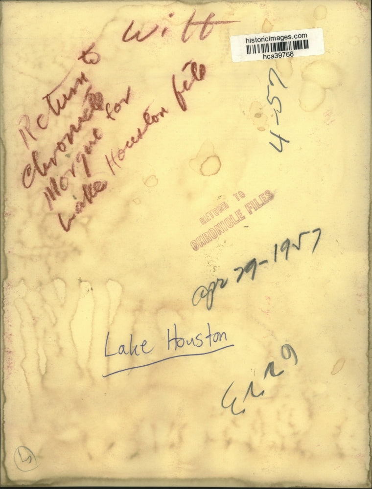 1957 Press Photo Dam at Lake Houston - hca39766