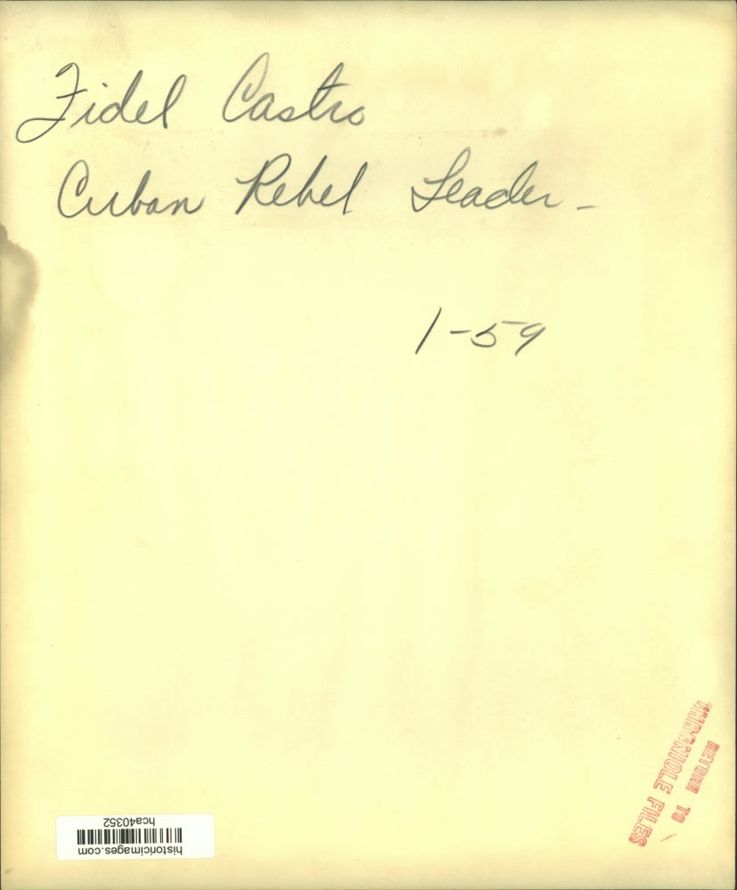 1959 Press Photo Fidel Castro being interviewed at Camaguey by AP's Ben Funk