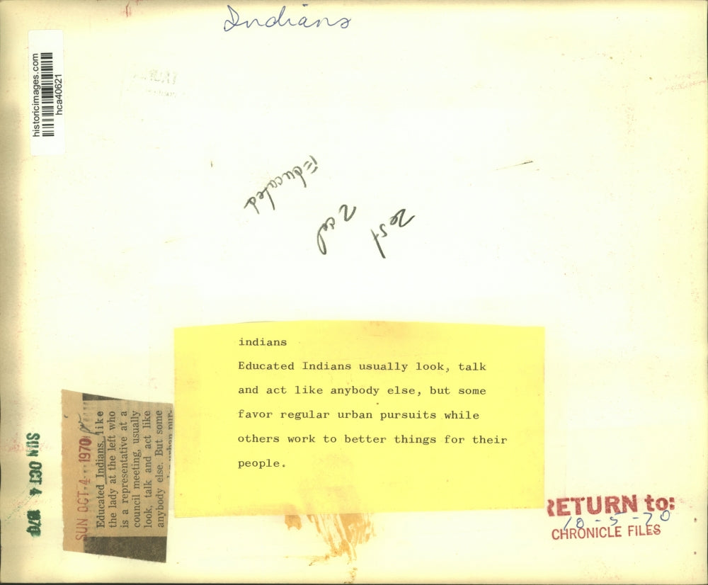 1970 Press Photo Native American women at council meeting - hca40621