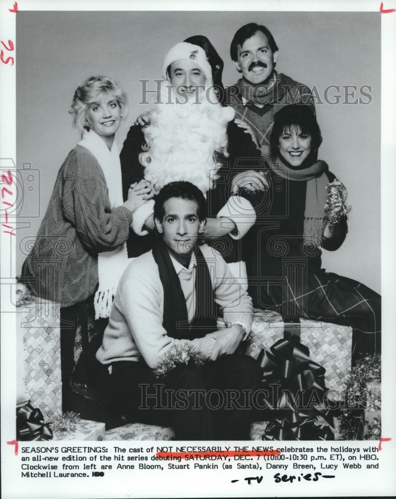 1985 Press Photo &quot;Not Necessarily The News&quot; cast dressed for holiday episode- Historic Images