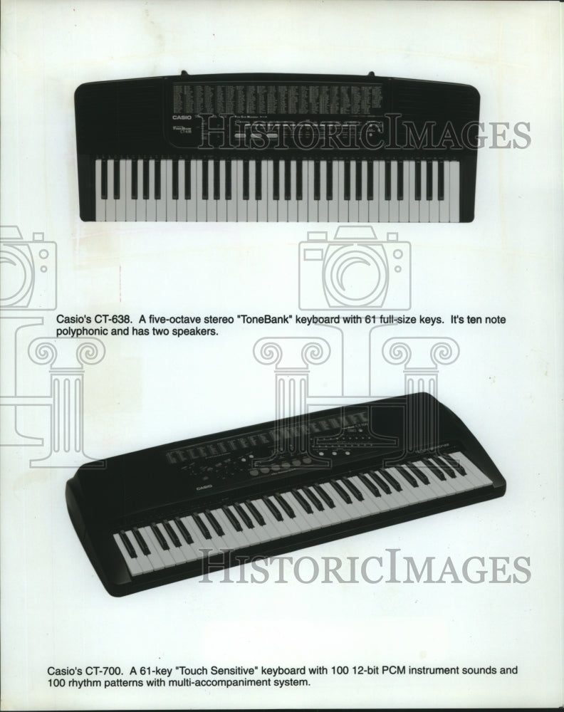 1992 Press Photo Casio keyboards: CT-638 and CT-700 - hca46499- Historic Images