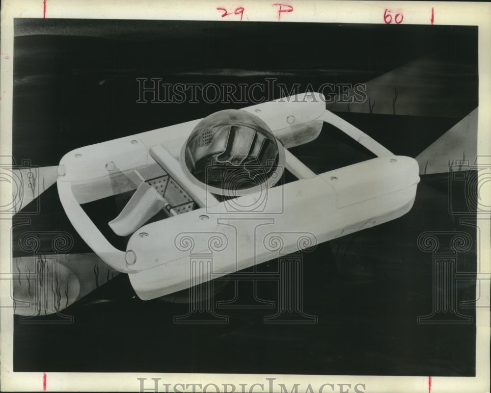 1966 Press Photo Model of ocean vessel - hca47089