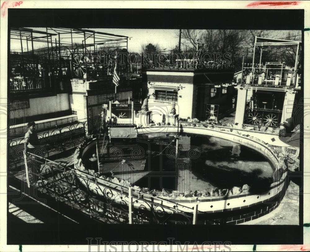 1980 Press Photo View of The Orange Show from atop parapet - Houston, Texas- Historic Images