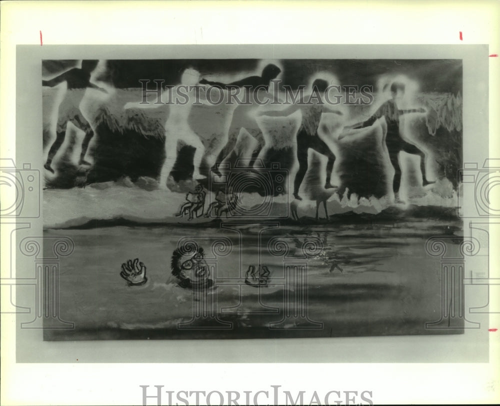 1986 Press Photo "Mel Takes a Dip" Glassel School of Art collaboration - Houston