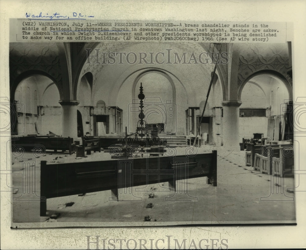 1966 Press Photo Interior: National Presbyterian, Washington, D.C.; dismantled