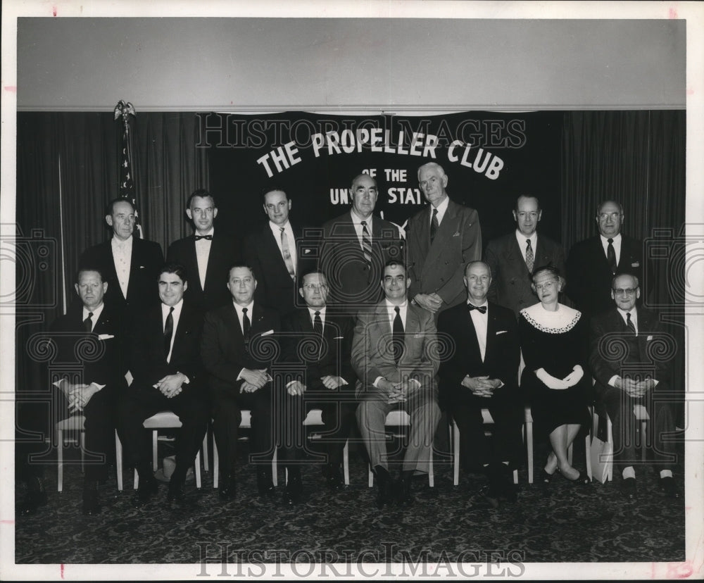 1956 Press Photo Officers and Members of Propeller Club of Houston, Texas