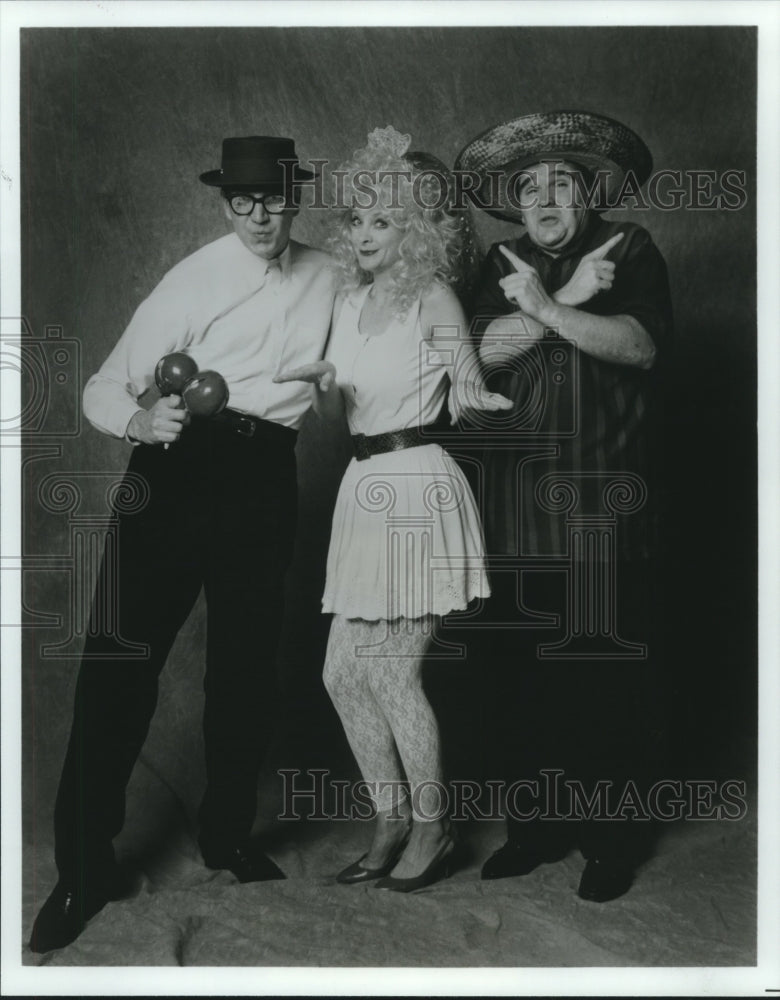 1996 Press Photo Steve and Vicki Farrell, Rich Mills, Radio Music Theatre, Texas- Historic Images