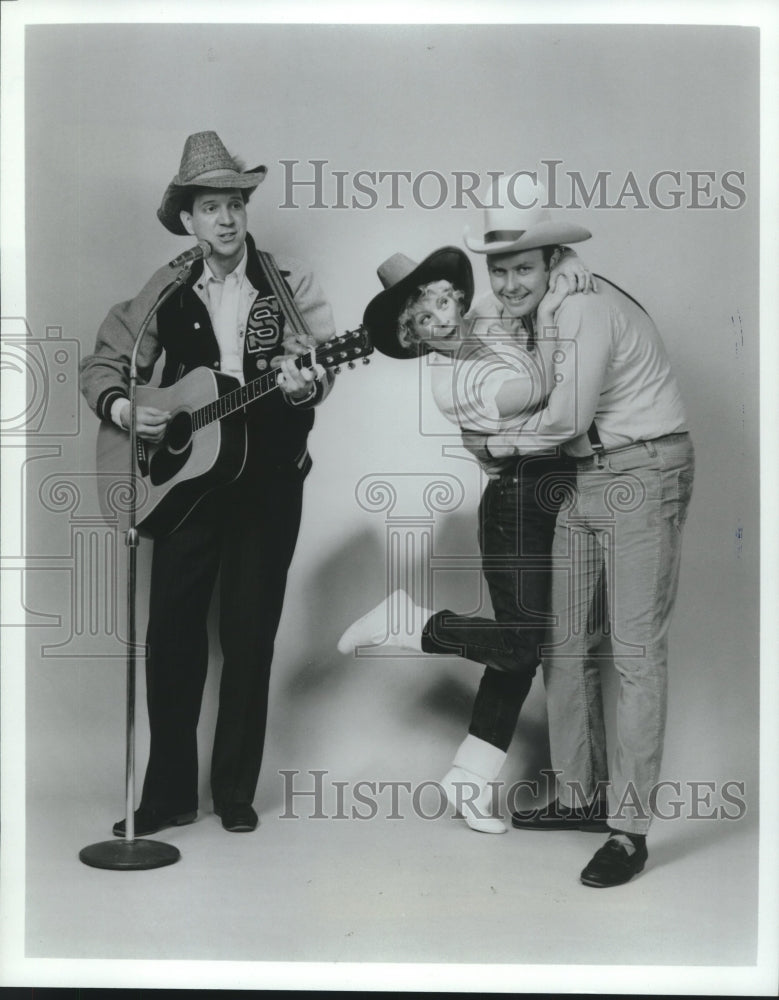 1990 Press Photo Steve and Vicki Farrell, Ken Polk, Radio Music Theatre, Houston- Historic Images