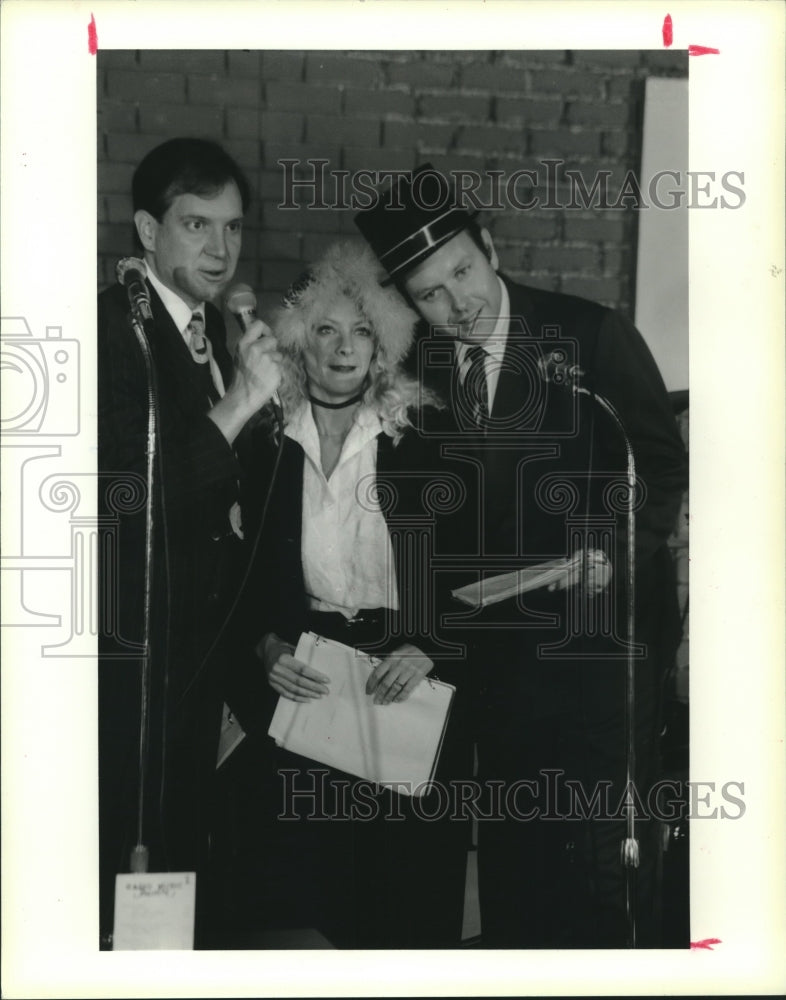 1988 Press Photo Steve and Vicki Farrell, Ken Polk, Radio Music Theater, Houston- Historic Images