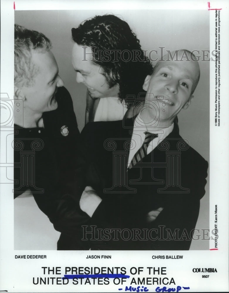 1996 Press Photo Musical Group Presidents of the United States to Play Houston- Historic Images