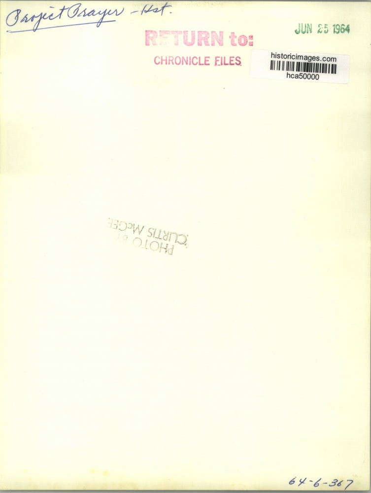 1964 Press Photo Woman Involved with Project Prayer in Houston, Texas