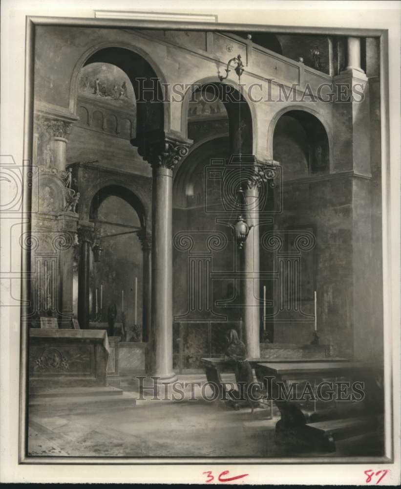 1958 Press Photo "Prayer" painting at Sacred Heart Dominican College in Houston