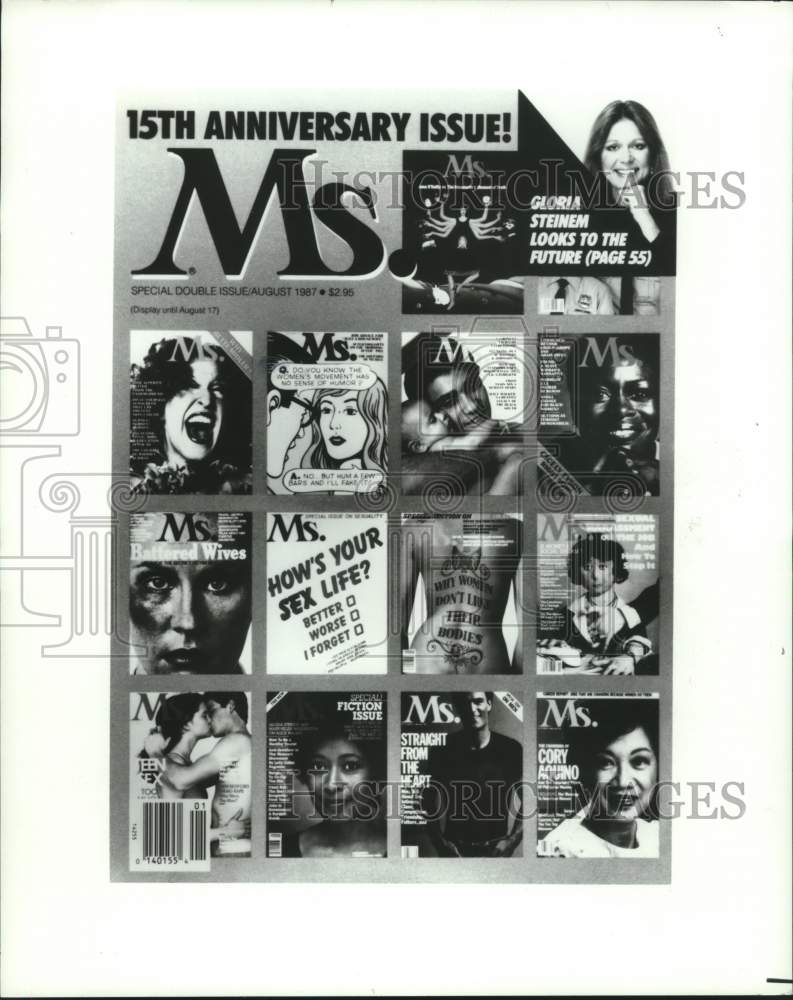 1987 Press Photo Ms. Magazine Turns 15 Years Old - hca51005- Historic Images