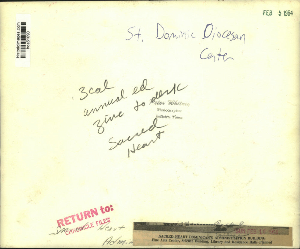 1964 Press Photo Administration building at Sacred Heart Dominican College