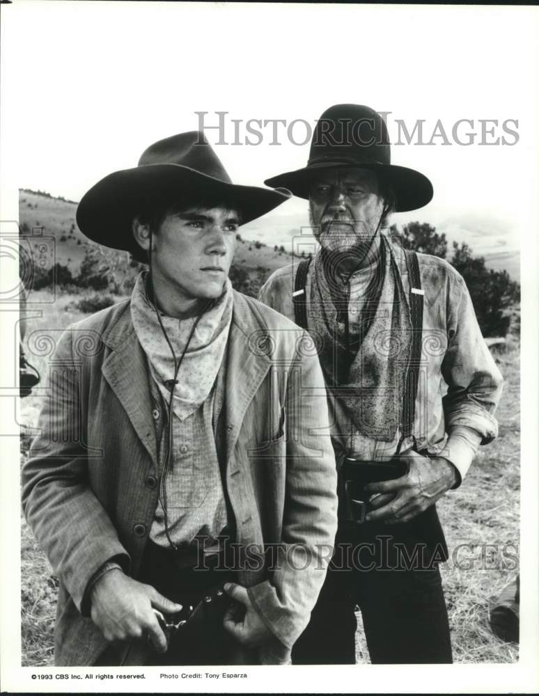 1993 Press Photo Ricky Schroder &amp; Jon Voight star in &quot;Return to Lonesome Dove&quot;- Historic Images