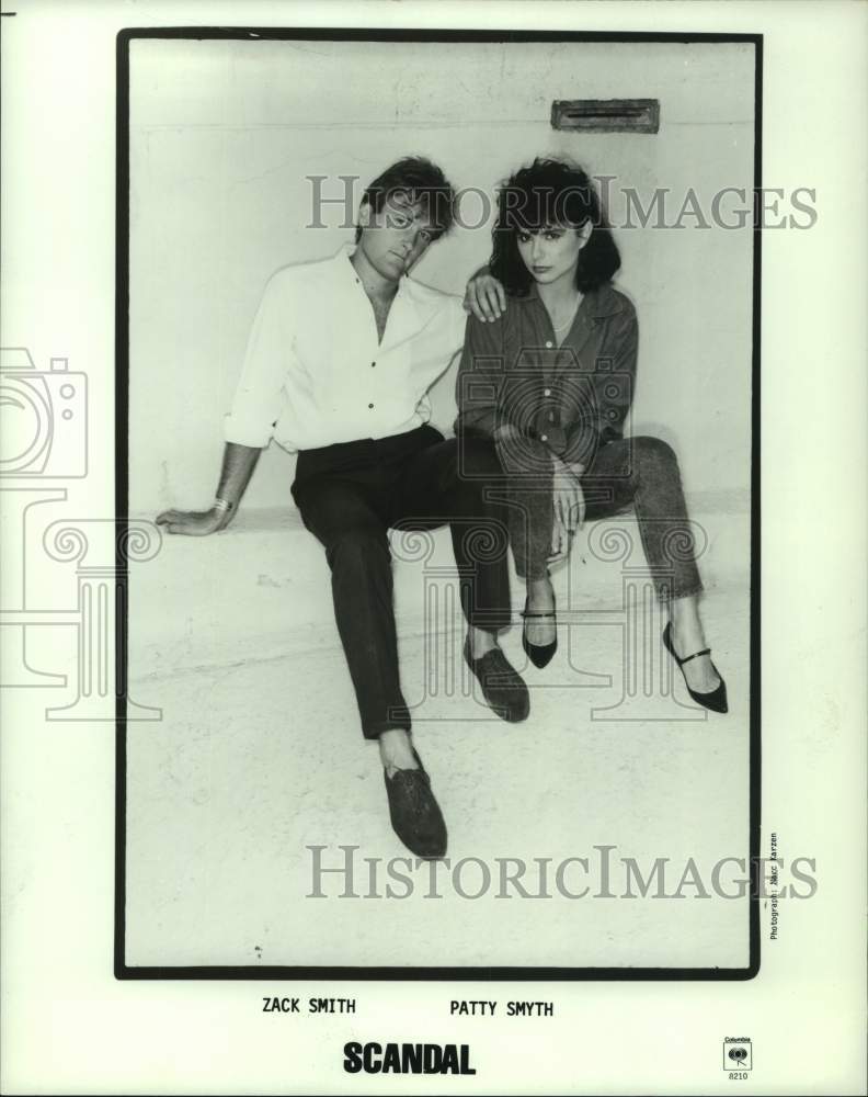 1983 Press Photo Zach Smith, Patty Smyth, Scandal, pop group - hca51945- Historic Images