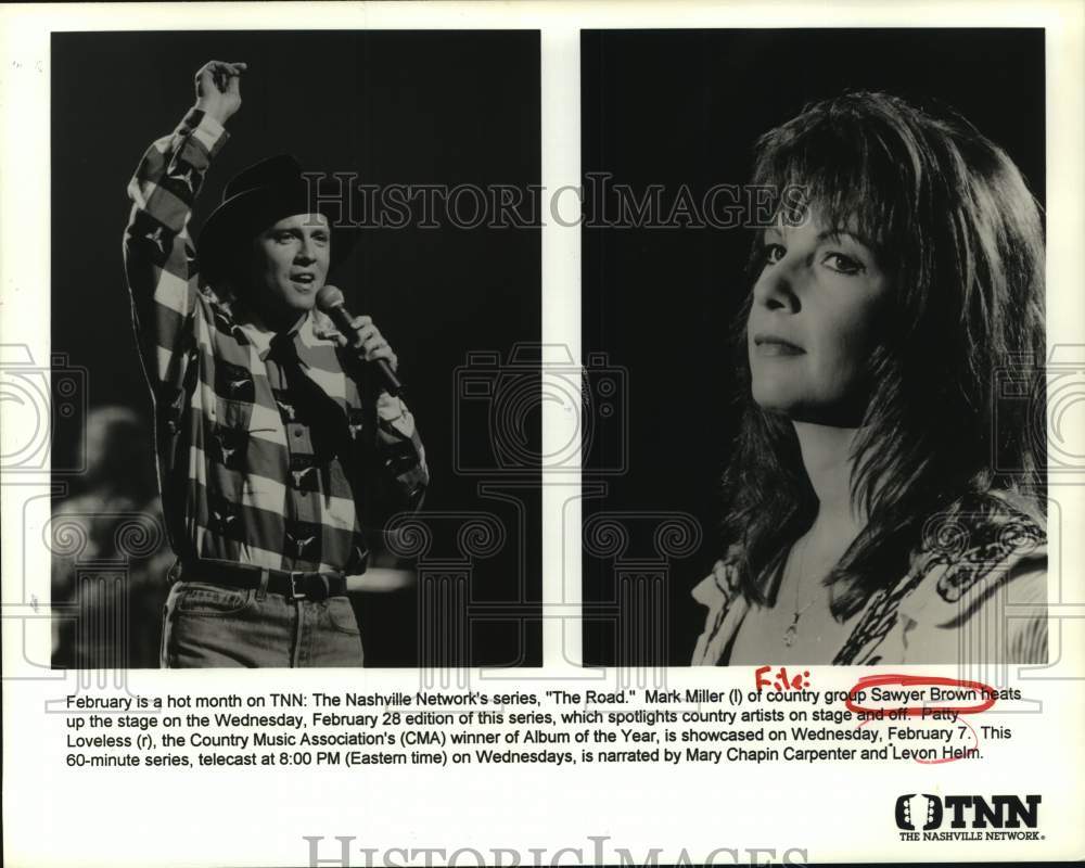 1996 Press Photo Mark Miller, Patty Loveless on The Nashville Network Series- Historic Images