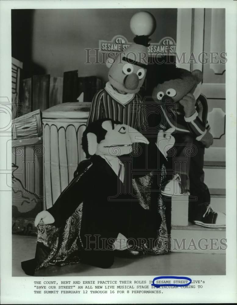 1986 Press Photo Scene From Sesame Street Live&#39;s Musical Coming to Houston- Historic Images