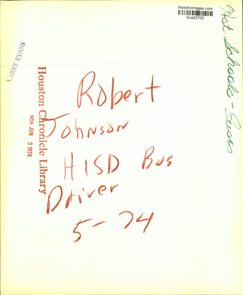 1974 Press Photo Robert Johnson, Bus Driver for Houston, Texas School District