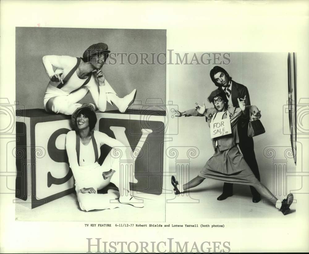 1977 Press Photo Miming Act Members Robert Shields and Lorene Yarnell- Historic Images