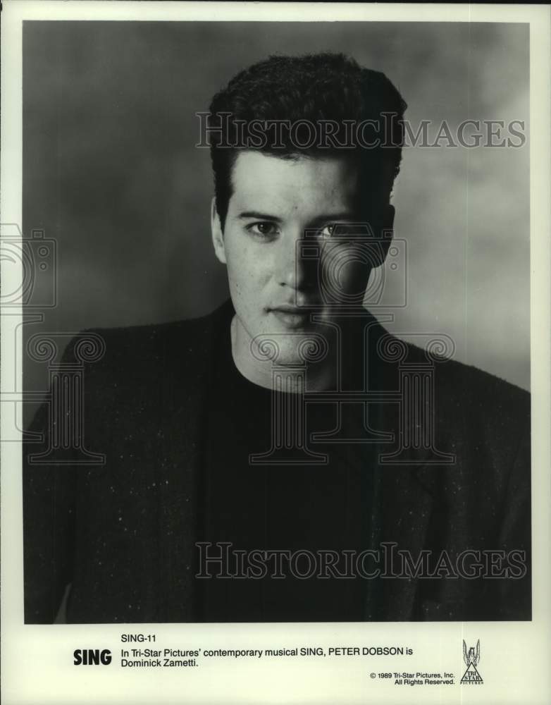 1989 Press Photo Peter Dobson is Dominick Zametti in the musical &quot;Sing&quot;- Historic Images