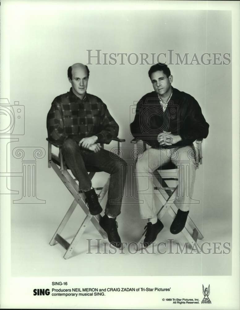 1989 Press Photo Producers Neil Meron &amp; Craig Zadan of the musical &quot;Sing&quot;- Historic Images