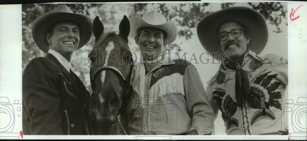 1991 Press Photo Cast of the Television Show &quot;Riders in the Sky&quot; on CBS- Historic Images