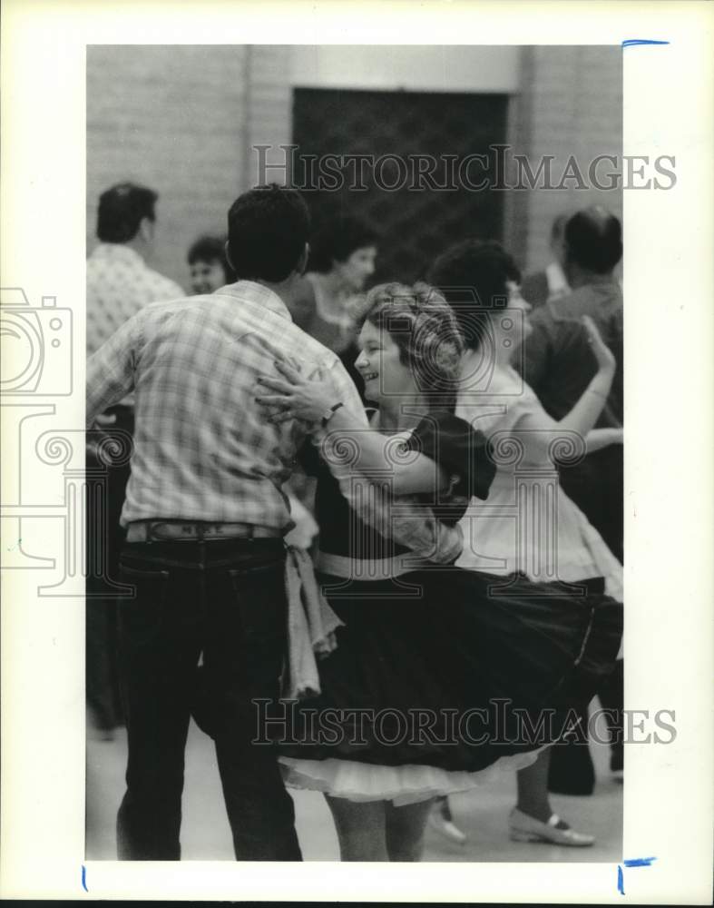 1986 Press Photo Square-dancers Mike Keplinger and Donna Elliot of Houston- Historic Images