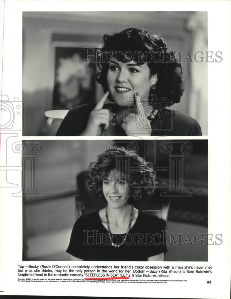 1993 Press Photo Actresses Rosie O&#39;Donnell, Rita Wilson In Sleepless In Seattle- Historic Images