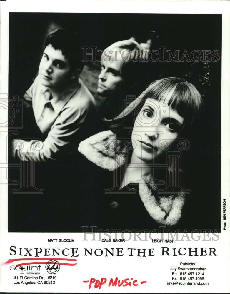 1998 Press Photo Members of the Pop Music Group &quot;Sixpence None the Richer&quot;- Historic Images