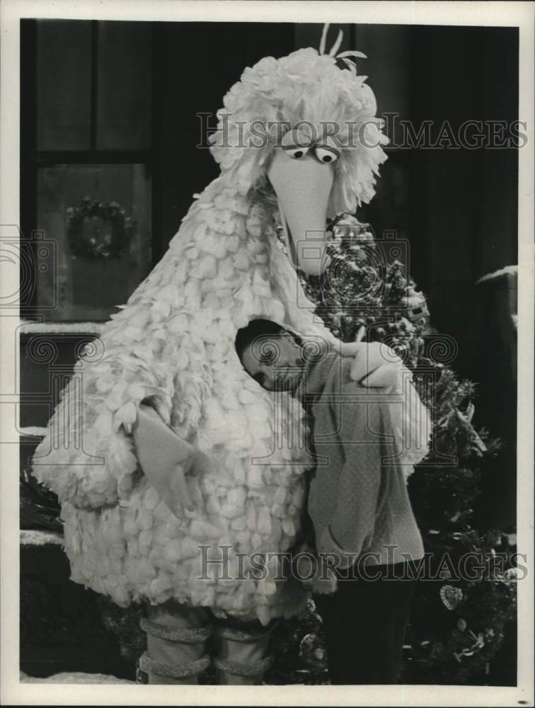 1978 Press Photo Leslie Uggams and Big Bird on Sesame Street Christmas Special- Historic Images