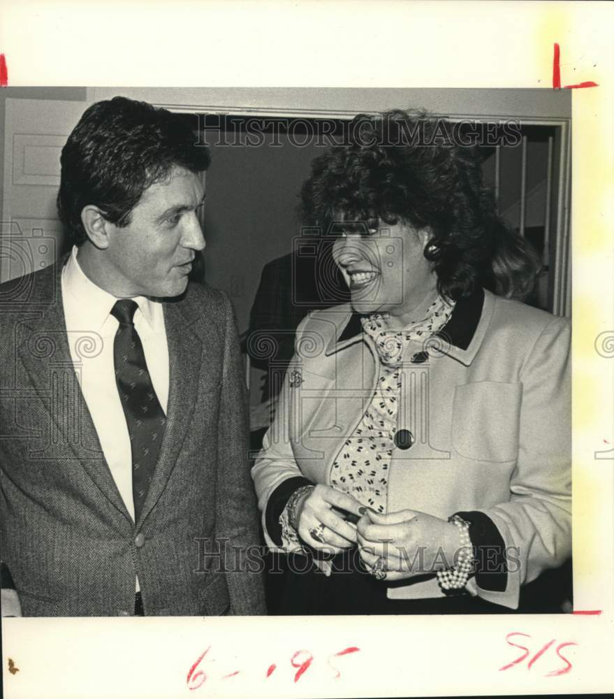 1984 Press Photo Melinda Perrin &amp; Martin Fein at a Houston Mardi Gras dinner- Historic Images