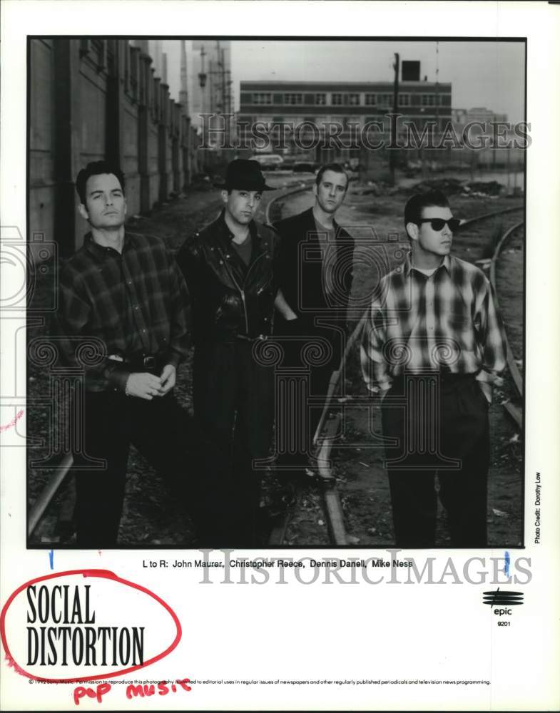 1992 Press Photo Social Distortion, pop, punk music group band members- Historic Images