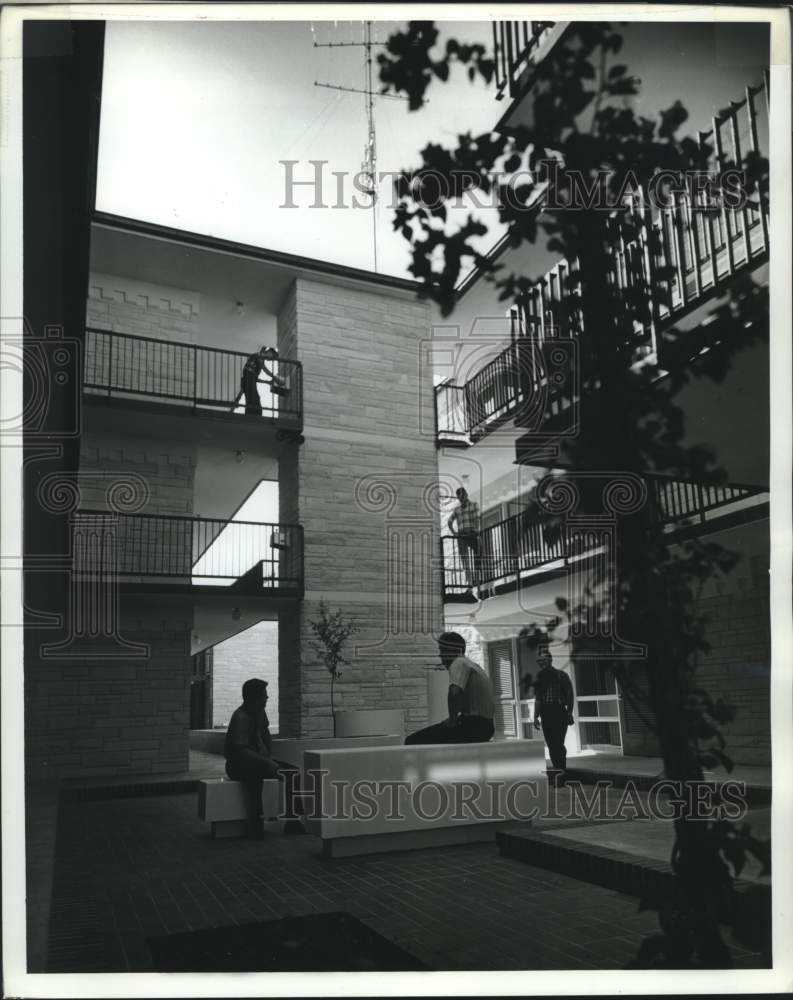1969 Press Photo Patio Area of the Herman Brown Hall, Southwestern University