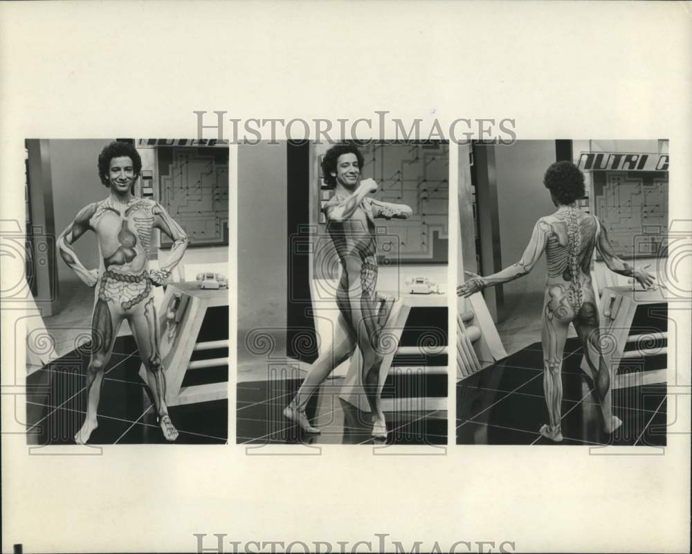 1978 Press Photo John Burstein as Slim Goodbody on &quot;Captain Kangaroo&quot; on CBS-TV- Historic Images