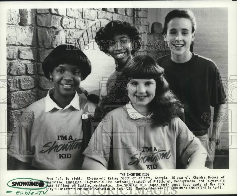 1987 Press Photo Children hosts of Showtime&#39;s Familytime television show- Historic Images