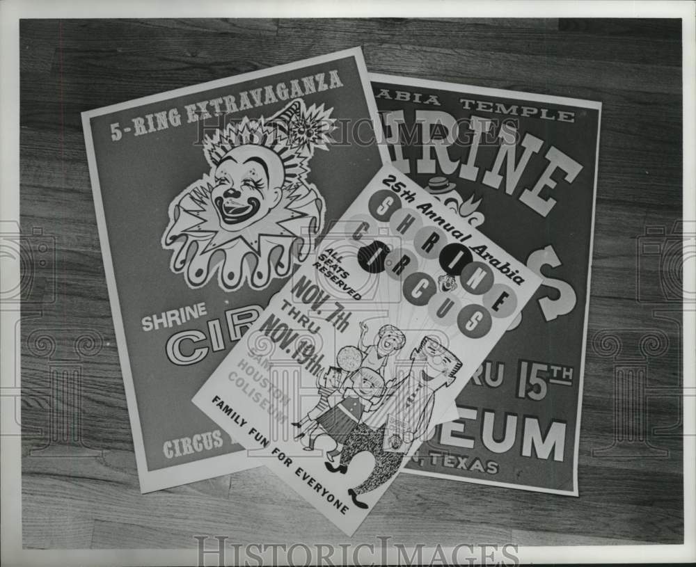 1979 Press Photo Posters for Arabia Temple Shrine Circus, Houston Texas- Historic Images