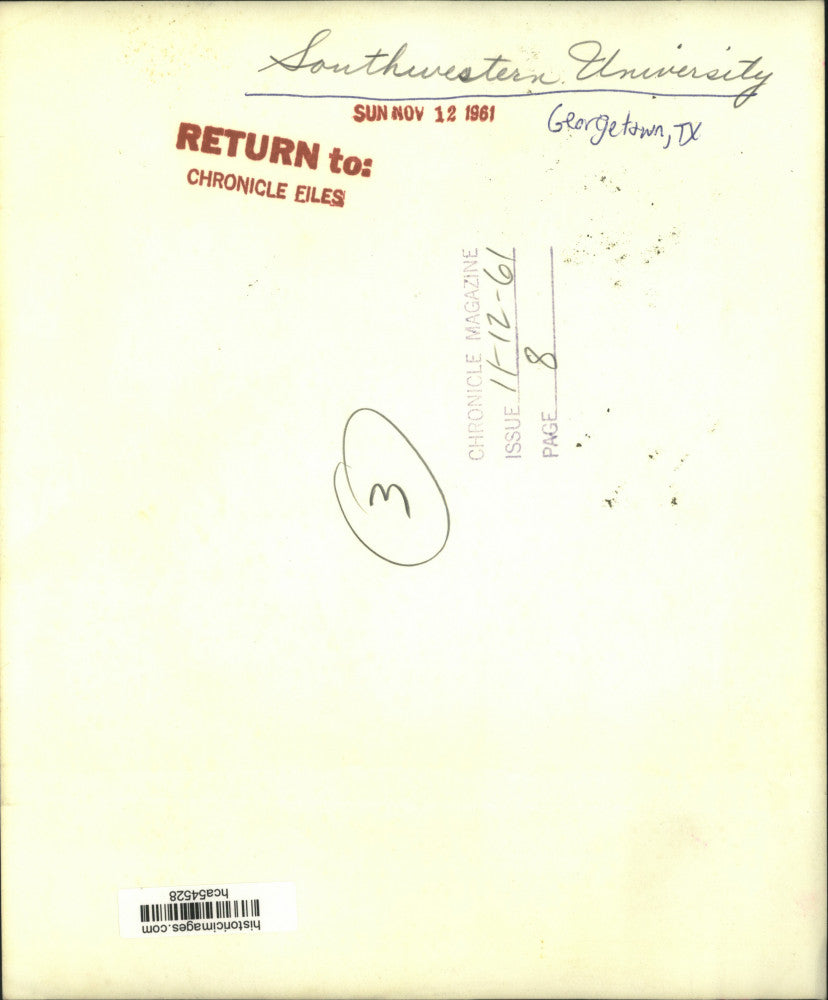 1961 Press Photo Southwestern University Employees In Georgetown, Texas