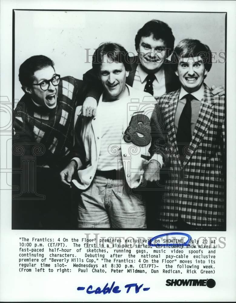 1986 Press Photo Comedians In &quot;The Frantics: 4 On the Floor&quot; Showtime TV Series- Historic Images