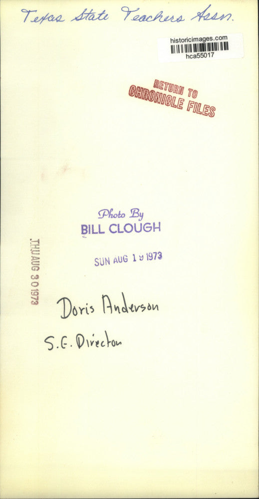 1973 Press Photo Doris Anderson, S.E. Director, Texas Teachers Association