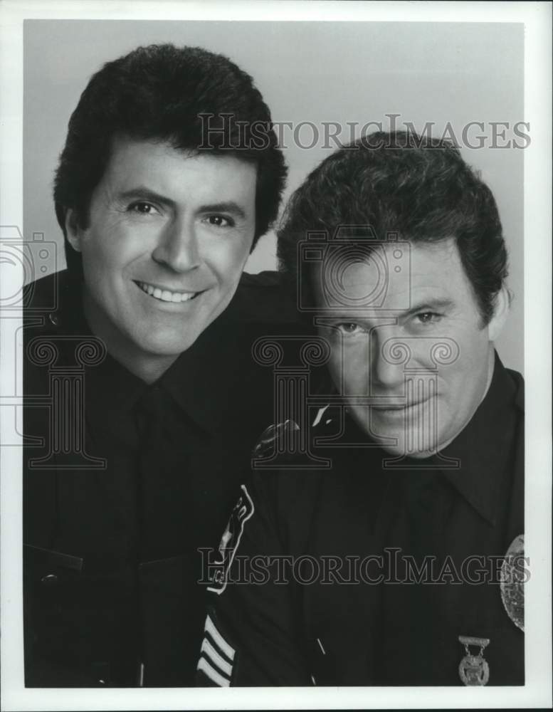 1983 Press Photo James Darren and Williams Shatner in ABC Series &quot;T.J. Hooker&quot;- Historic Images