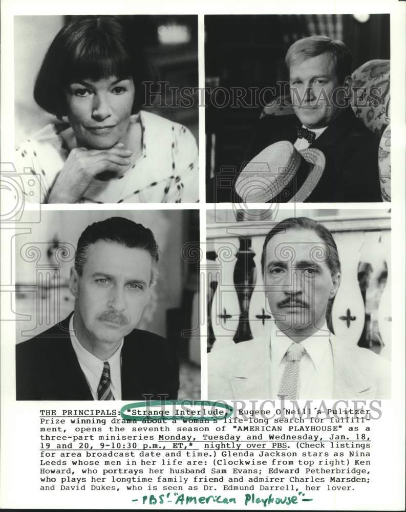 1988 Press Photo Actors In &quot;Strange Interlude&quot; TV Show On PBS American Playhouse- Historic Images