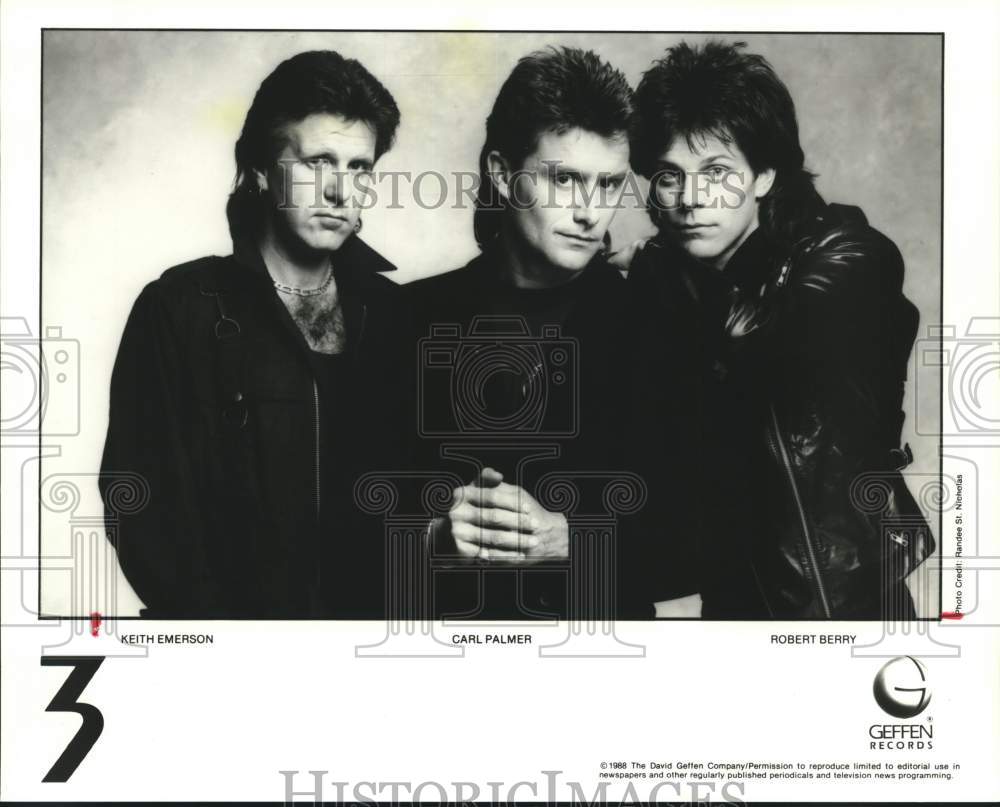 1988 Press Photo Rock Group &quot;3&quot; to Perform at Xcess in Houston, Texas- Historic Images