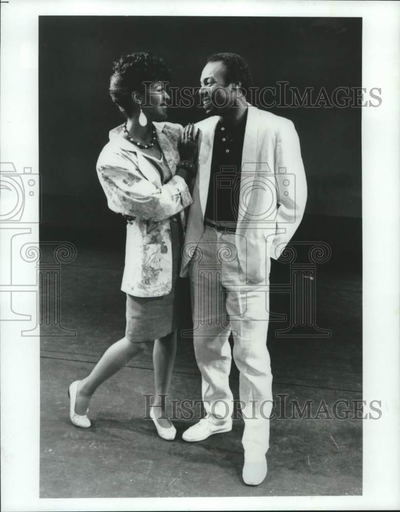 1986 Press Photo Actors Theresa Hayes and Eugene Fleming In &quot;The Tap Dance Kid&quot;- Historic Images