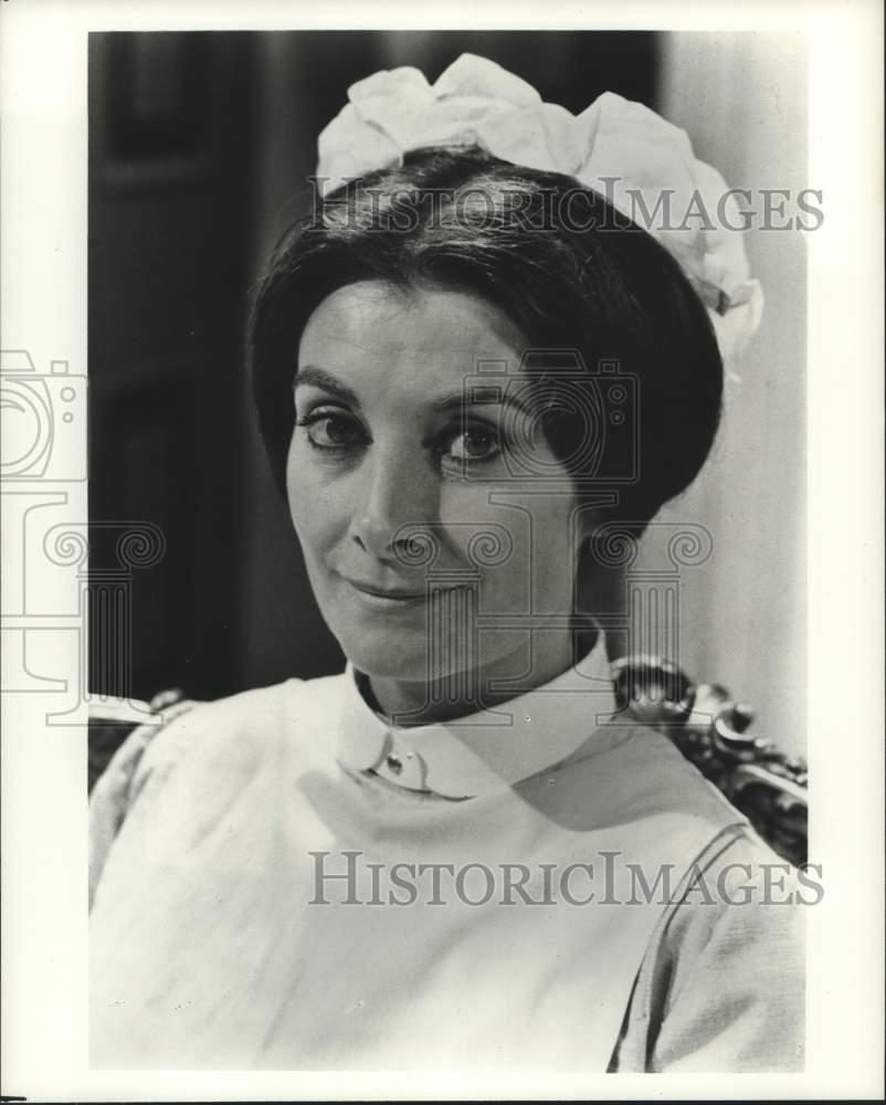 1986 Press Photo Actress Jean Marsh as Rose in &quot;Upstairs, Downstairs&quot; on PBS- Historic Images