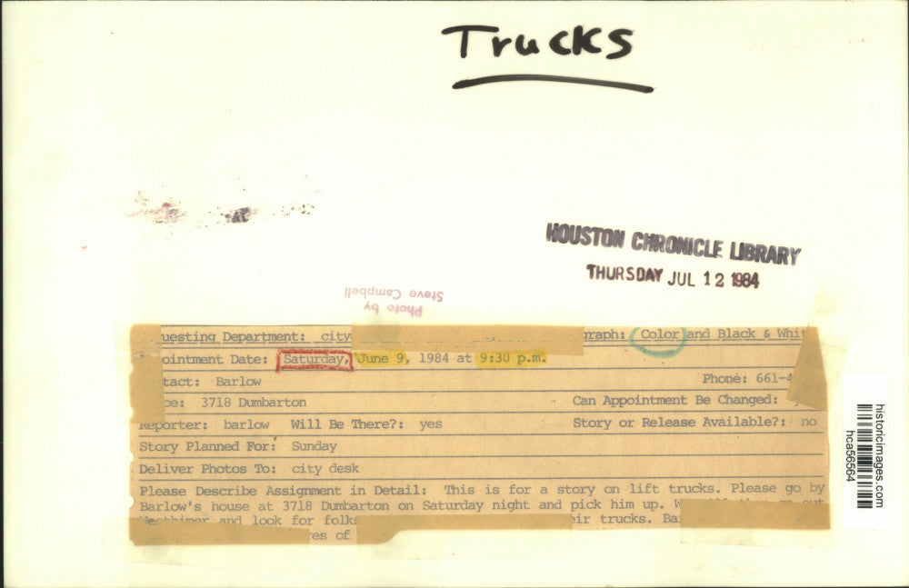 1984 Press Photo Woman Standing in Truck in Houston, Texas - hca56564