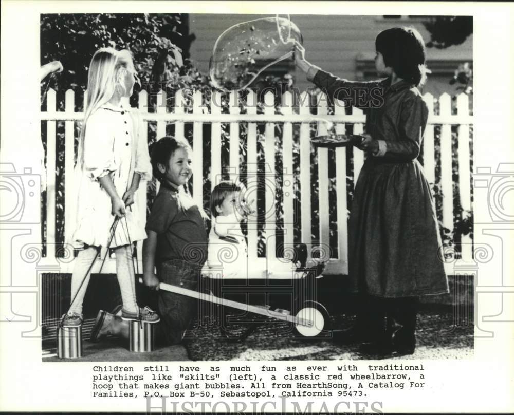 1988 Press Photo Traditional children&#39;s toys from the HearthSong Catalog- Historic Images