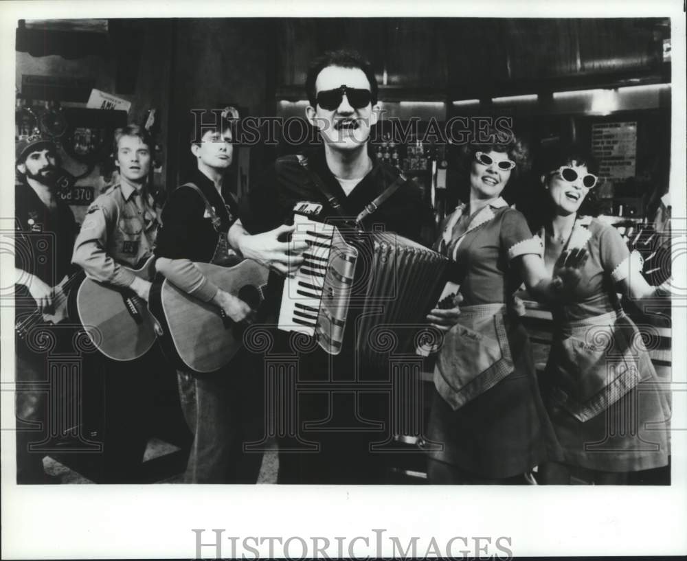 1984 Press Photo &quot;Pump Boys&quot; playing at the Tower Theater in Houston - hca56862- Historic Images