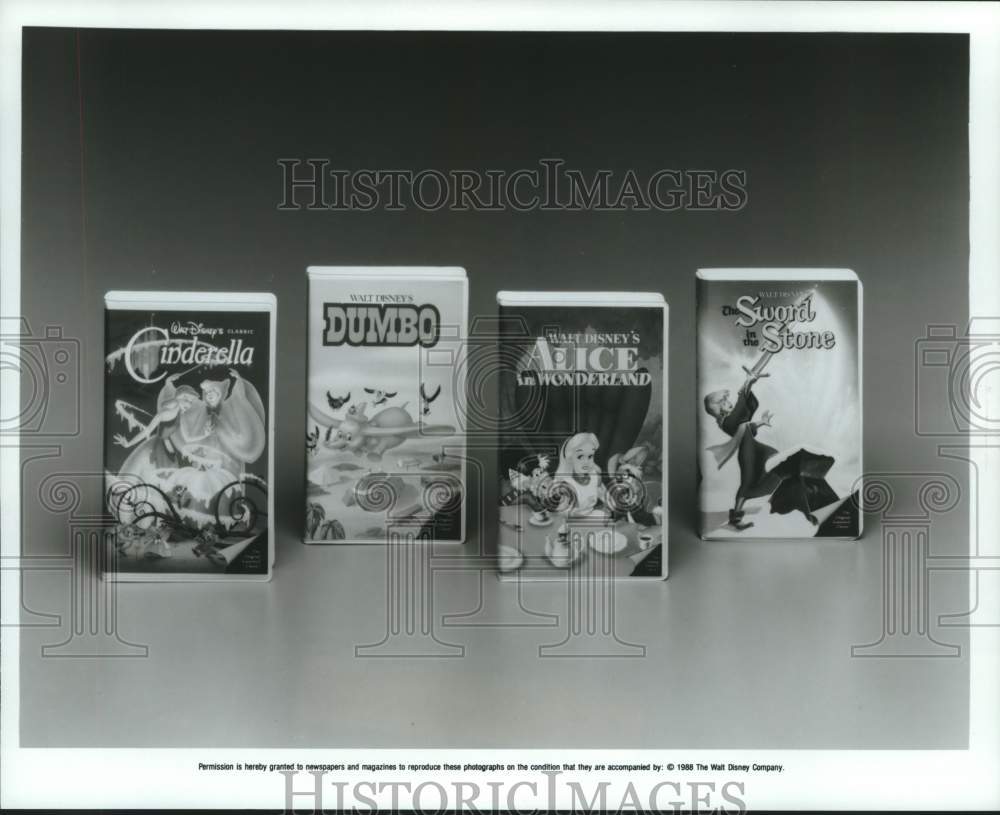 1988 Press Photo Walt Disney Company Video Cassette Children&#39;s Movies- Historic Images