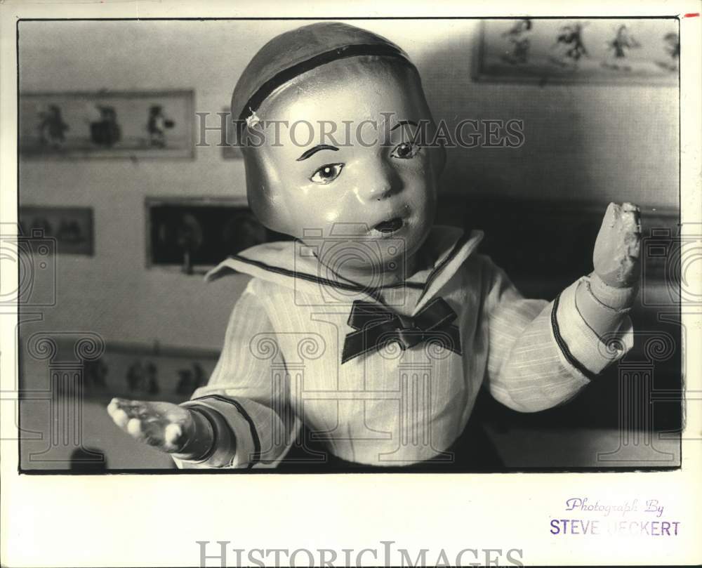 1978 Press Photo Antique Boy Doll at Jay&#39;s in Houston, Texas - hca57192- Historic Images